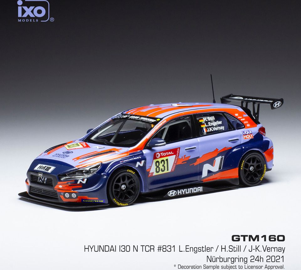 Available To Order – Hyundai i30 N TCR #831 24h Nurburgring 2021 L.Engstler/H.Still/J-K.Vernay 1:43 IXO Model (IXO GTM160)