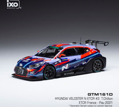 Available To Order – Hyundai Veloster N ETCR #3 Hyundai Motorsport N ETCR Pau 2021 T.Chilton 1:43 IXO Model (IXO GTM161D)