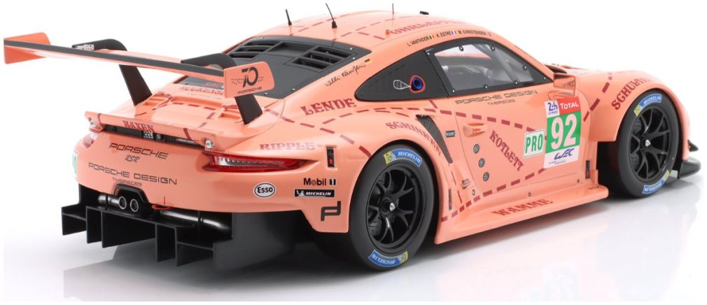 Available To Order – Porsche 911 (991) RSR #92 Winner LMGTE-Pro 24h Le Mans Pink Pig Christensen/Estre 1:12 IXO Model (IXO LEGT12003)