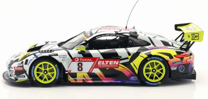 Available To Order – Porsche 911 GT3 R #8 24h Nurburgring 2019 Iron Force (Yellow Wheels) 1:18 IXO Model (IXO LEGT18028)