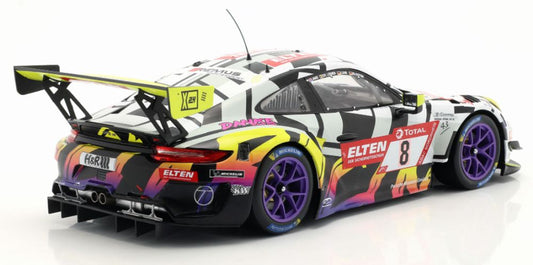 Available To Order – Porsche 911 GT3 R #8 24h Nurburgring 2019 Iron Force Purple Wheels 1:18 IXO Model (IXO LEGT18029)