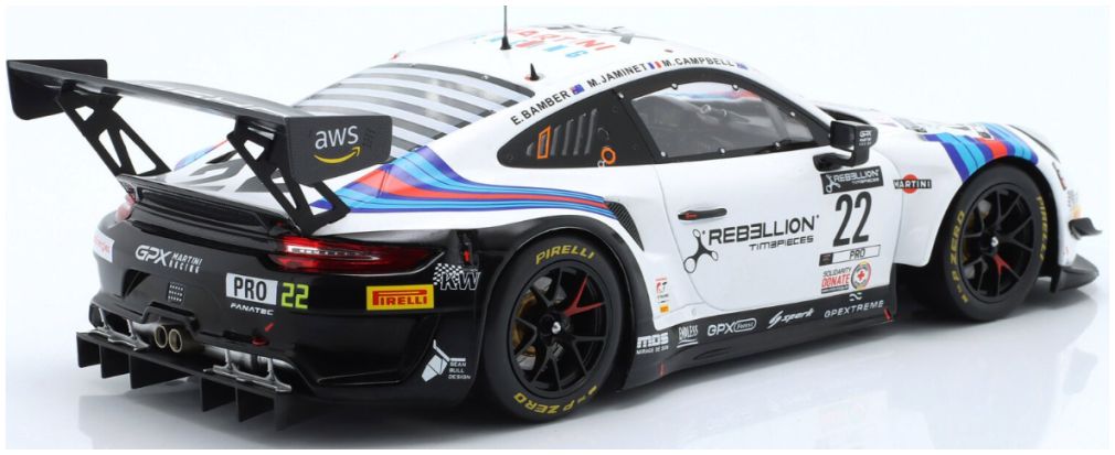 Available To Order – Porsche 911 GT3 R #22 24h Spa 2021 Martini Racing GPX Bamber/Campbell/Jaminet 1:18 IXO Model (IXO LEGT1823004)