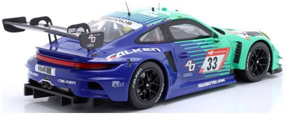 Available To Order – Porsche 911 (992) GT3 R 24h Nurburgring #33 2023 Falken Bachler/Muller/Picariello 1:18 IXO Model (IXO LEGT1823037A)