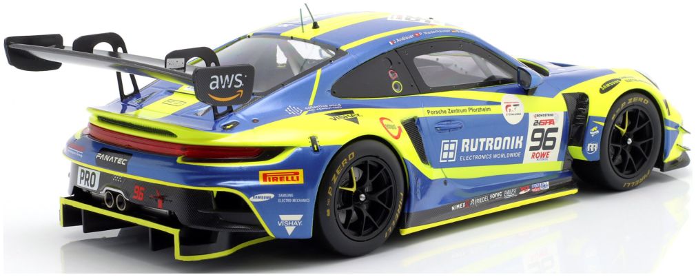 Available To Order – Porsche 911 (992) GT3 R #96 9th 24h Spa 24 Rutronik Racing Andlauer/Muller/Niederhaus 1:18 IXO Model (IXO LEGT18249605)