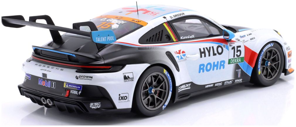 Available To Order – Porsche 911 GT3 Cup #15 Porsche Carrera Cup Germany 2025 Gregor 1:18 IXO Model (IXO LEGT1824CUP003)