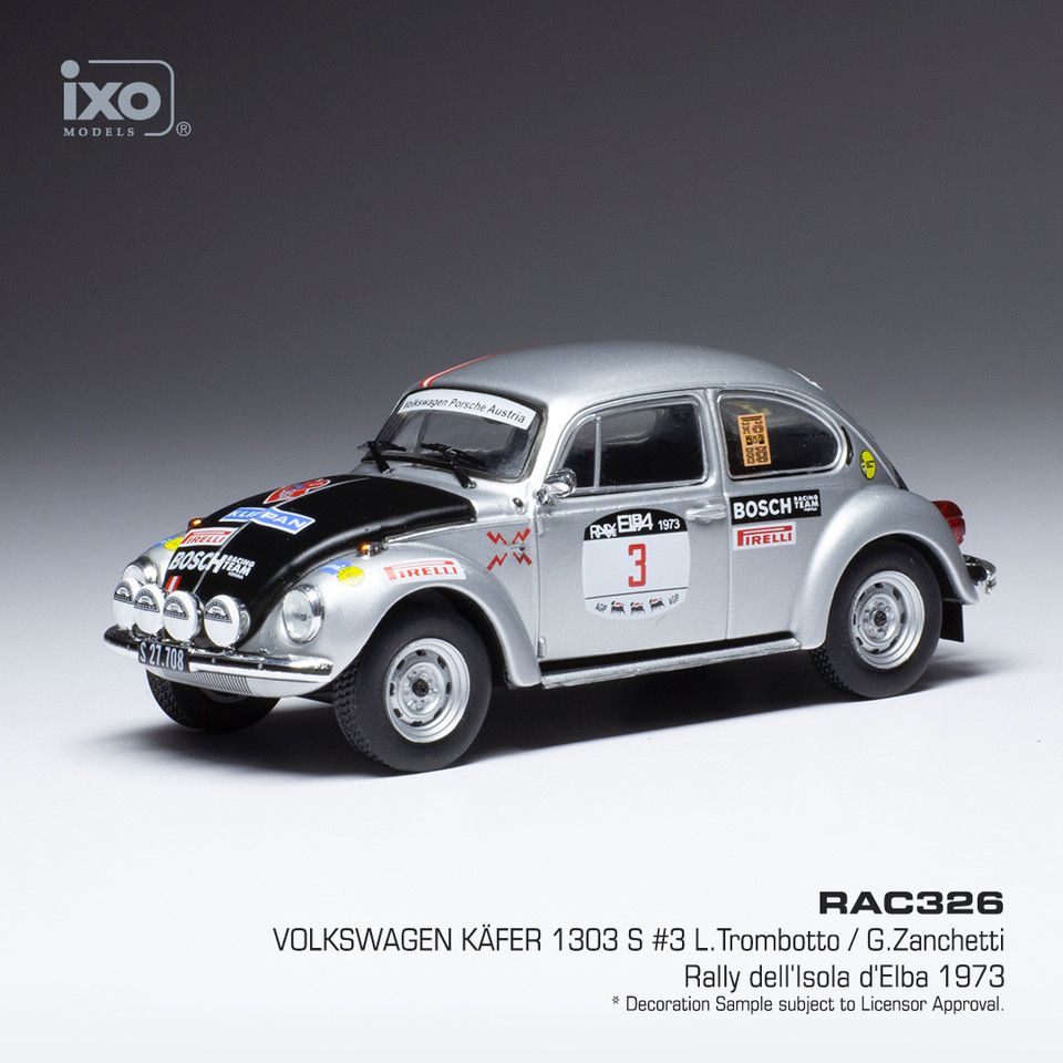 Available To Order – VW Beetle 1303 S #3 Rallye Elba 1973 L.Trombotto/G.Zanchetti 1:43 IXO Model (IXO RAC326)