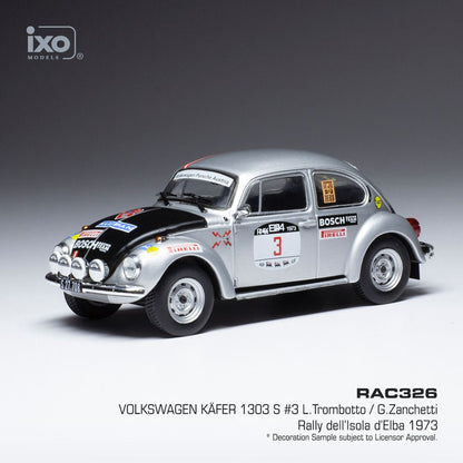 Available To Order – VW Beetle 1303 S #3 Rallye Elba 1973 L.Trombotto/G.Zanchetti 1:43 IXO Model (IXO RAC326)