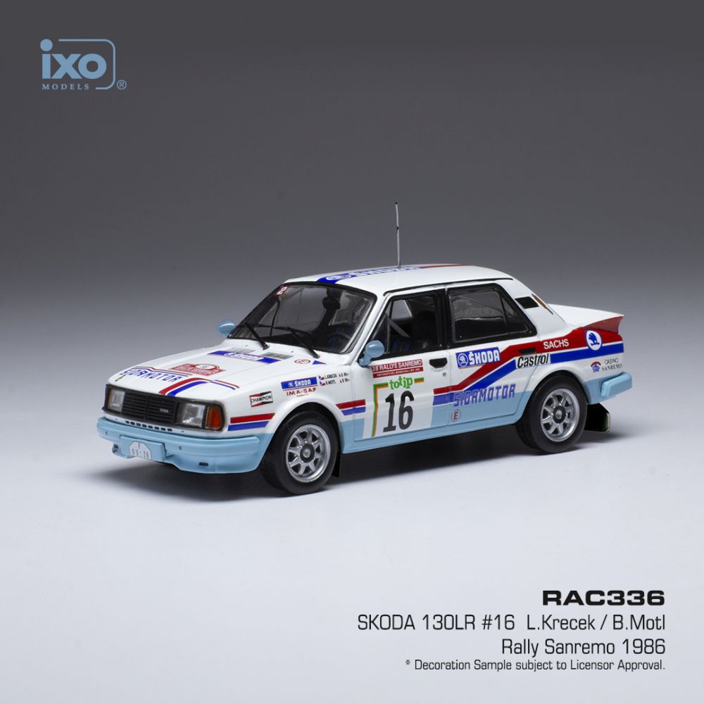 Available To Order – Skoda 130 LR #16 Rallye Sanremo 1986 L.Krecek/B.Motl 1:43 IXO Model (IXO RAC336)