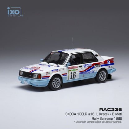 Available To Order – Skoda 130 LR #16 Rallye Sanremo 1986 L.Krecek/B.Motl 1:43 IXO Model (IXO RAC336)