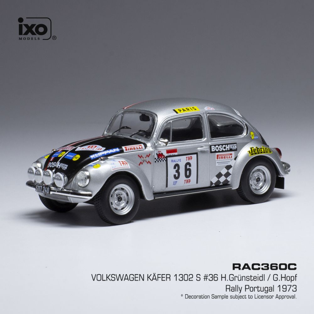 Available To Order – VW 1302 S Beetle #36 Rally Portugal 1973 H.Grunsteidl/G.Hopf 1:43 IXO Model (IXO RAC360C)