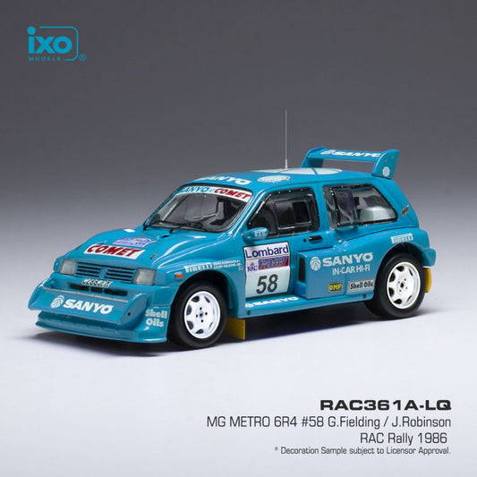 Available To Order – MG Metro 6R4 #58 RAC Rally 1986 G.Fielding /J.Robinson 1:43 IXO Model (IXO RAC361)