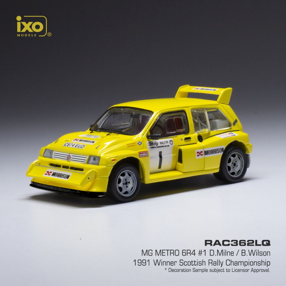 Available To Order – MG Metro 6R4 #1 Scottish Rally 1991 Championship Winner D.Milne/B.Wilson 1:43 IXO Model (IXO RAC362)