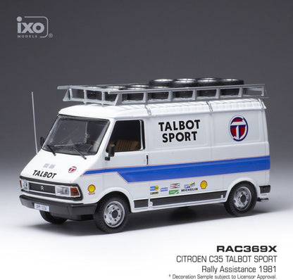 Available To Order – Citroen C 35 Talbot Sport 1981 Assistance w/Roof Rack + Wheels 1:43 IXO Model (IXO RAC369)