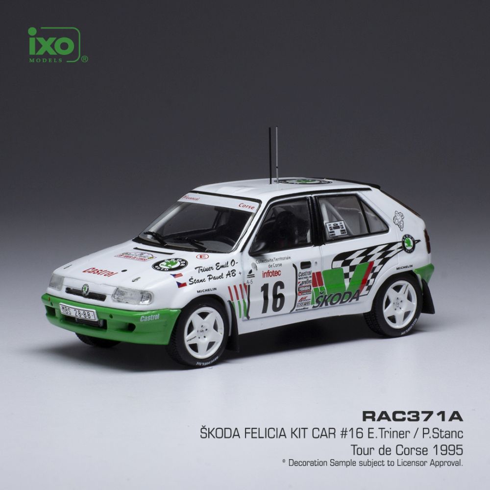 Available To Order – Skoda Felicia Kit Car #16 Rallye Tour de Corse 1995 E.Triner/P.Stanc 1:43 IXO Model (IXO RAC371A)