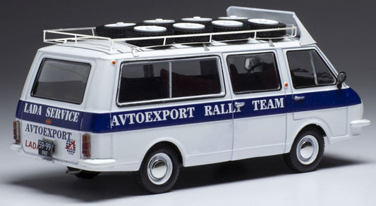 Available To Order – RAF 2203 Latvia Rally Service Assistance w/Roof Rack and Wheels 1:43 IXO Model (IXO RAC372X)