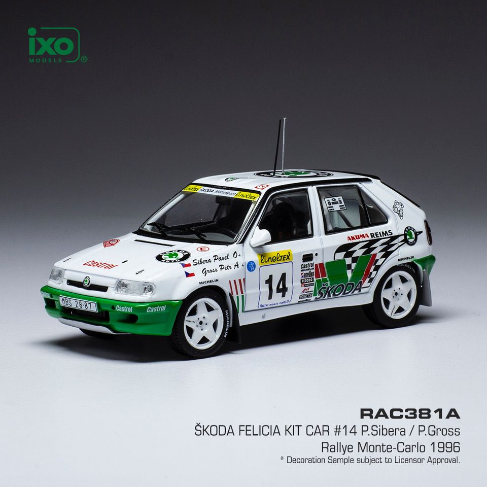 Available To Order – Skoda Felicia Kit Car #14 Rallye Monte Carlo 1996 P.Sibera/P.Gross 1:43 IXO Model (IXO RAC381A)