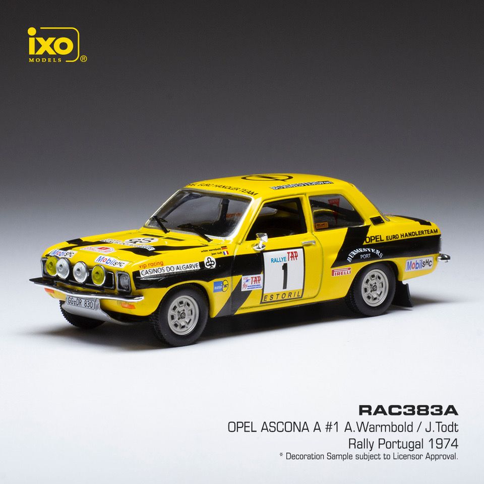 Available To Order – Opel Ascona A #1 Opel Euro Handlerteam Rally Portugal 1974 A.Warmbold/J.Todt 1:43 IXO Model (IXO RAC383A)