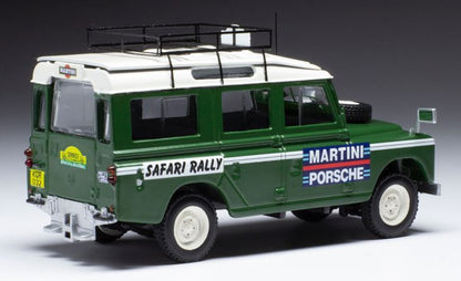 Available To Order – Land Rover Series II 109 RHD Team Porsche Martini Safari Rally 1978 Assistance Van 1:43 IXO Model (IXO RAC387)