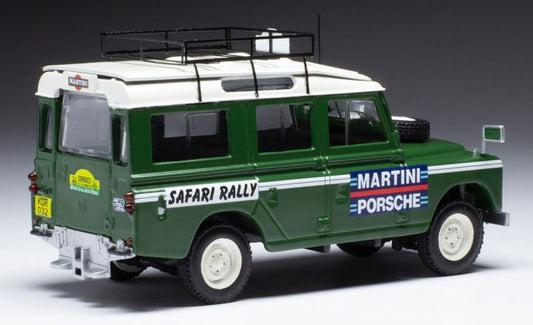 Available To Order – Land Rover Series II 109 RHD Team Porsche Martini Safari Rally 1978 Assistance Van 1:43 IXO Model (IXO RAC387)