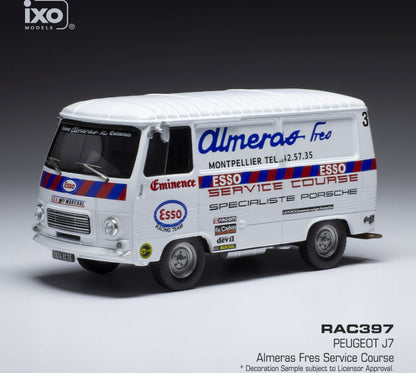 Available To Order – Peugeot J7 Team Almeras Eminence Rally Service 1:43 IXO Model (IXO RAC397)