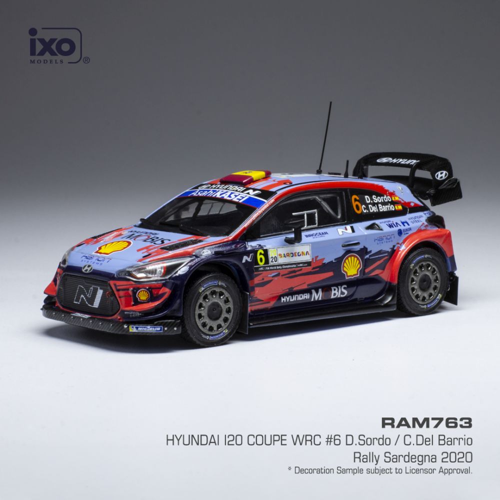 Available To Order – Hyundai i2 Coupe WRC #6 WRC Rallye Sardinien 2020 D.Sordo/C.Del Barrio 1:43 IXO Model (IXO RAM763)