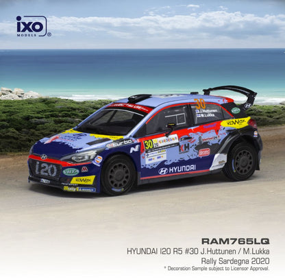 Available To Order – Hyundai i2 R5 #30 WRC Rallye Sardinien 2020 J.Huttunen/M.Lukka 1:43 IXO Model (IXO RAM765)