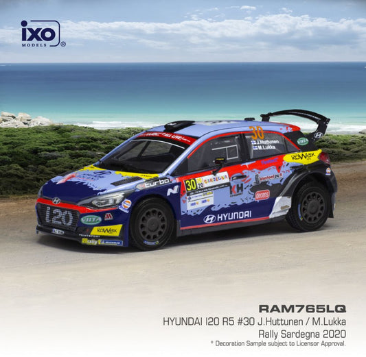 Available To Order – Hyundai i2 R5 #30 WRC Rallye Sardinien 2020 J.Huttunen/M.Lukka 1:43 IXO Model (IXO RAM765)