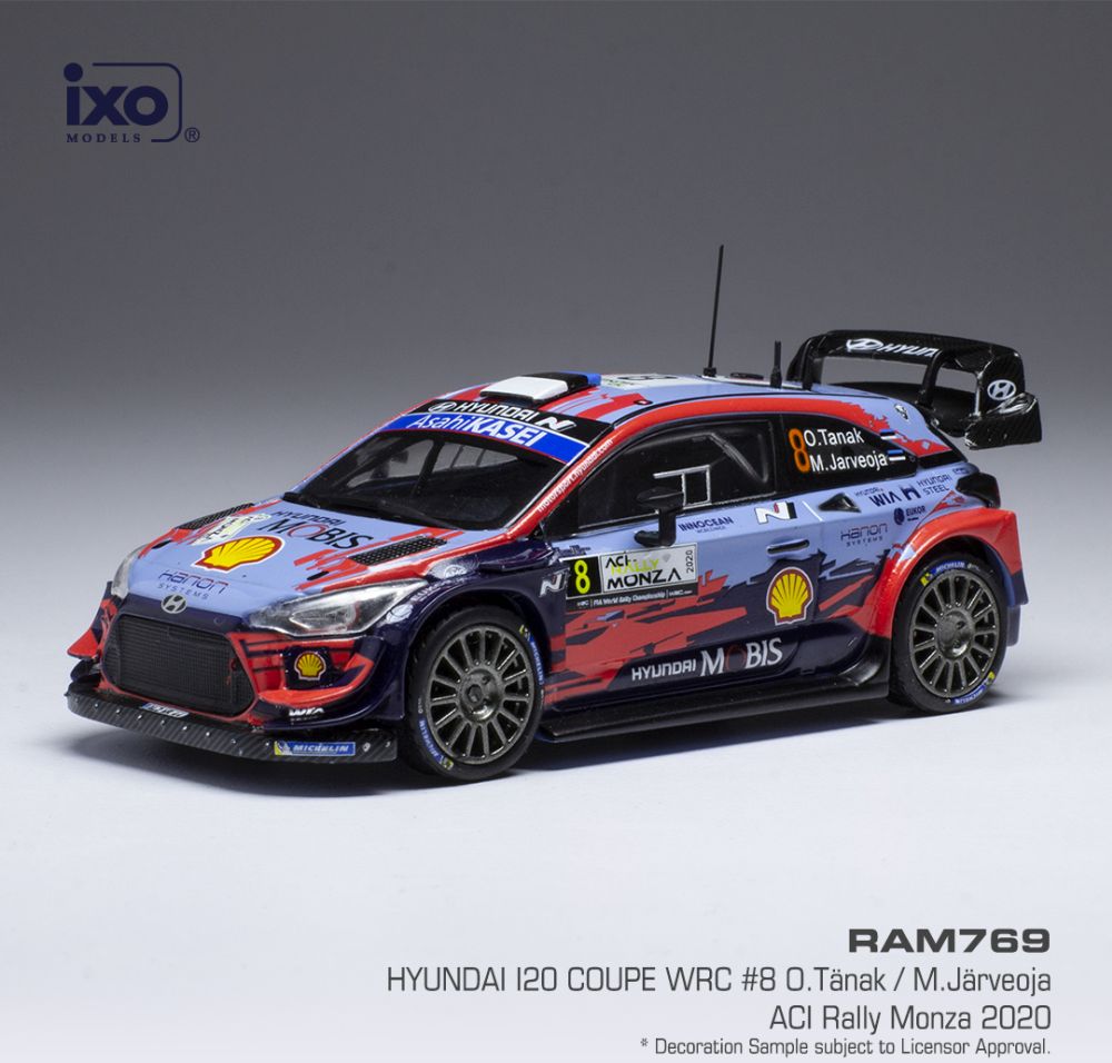 Available To Order – Hyundai i20 Coupe WRC #8 WRC Rallye Monza 2020 S.Ogier/M.Jarveoja 1:43 IXO Model (IXO RAM769)