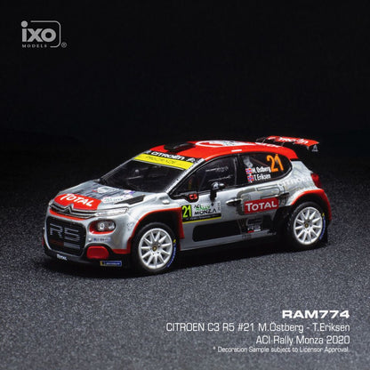 Available To Order – Citroen C3 R5 #21 WRC Rallye Monza 2020 M.Ostberg/T.Eriksen 1:43 IXO Model (IXO RAM774)