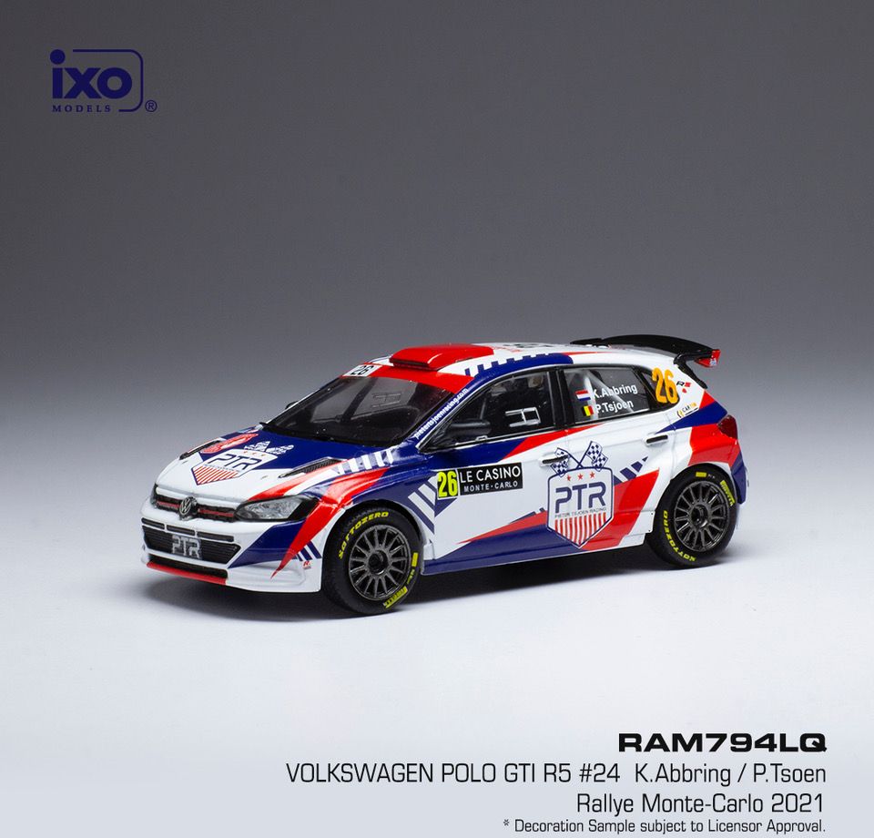 Available To Order – VW Polo GTI R5 #26 Rally Monte Carlo 2021 K.Abbring/P.Tsjoen 1:43 IXO Model (IXO RAM794)