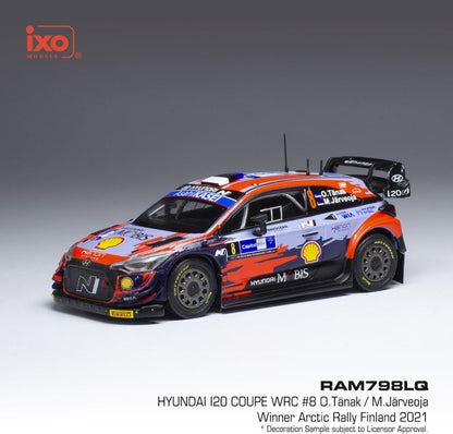 Available To Order – Hyundai i20 Coupe WRC #8 WRC Arctic Rally Finland 2021 O.Tanak/M.Jarveoja 1:43 IXO Model (IXO RAM798)