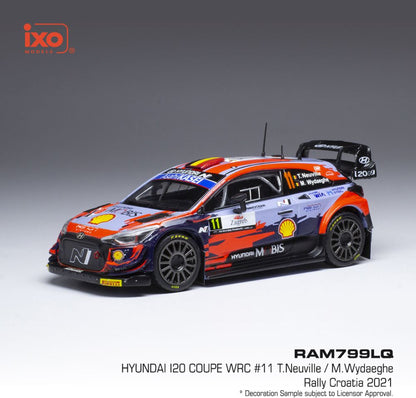 Available To Order – Hyundai i20 Coupe WRC #11 WRC Rally Croatia 2021 T.Neuville/M.Wydaeghe 1:43 IXO Model (IXO RAM799)