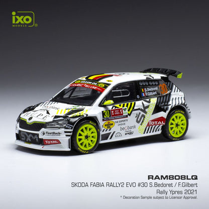 Available To Order – Skoda Fabia Rally 2 EVO #30 Rally Ypres 2021 S.Bedoret/F.Gilbert 1:43 IXO Model (IXO RAM808)