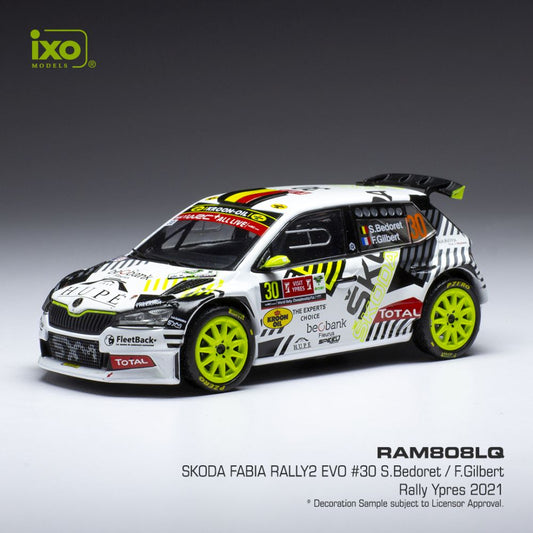 Available To Order – Skoda Fabia Rally 2 EVO #30 Rally Ypres 2021 S.Bedoret/F.Gilbert 1:43 IXO Model (IXO RAM808)