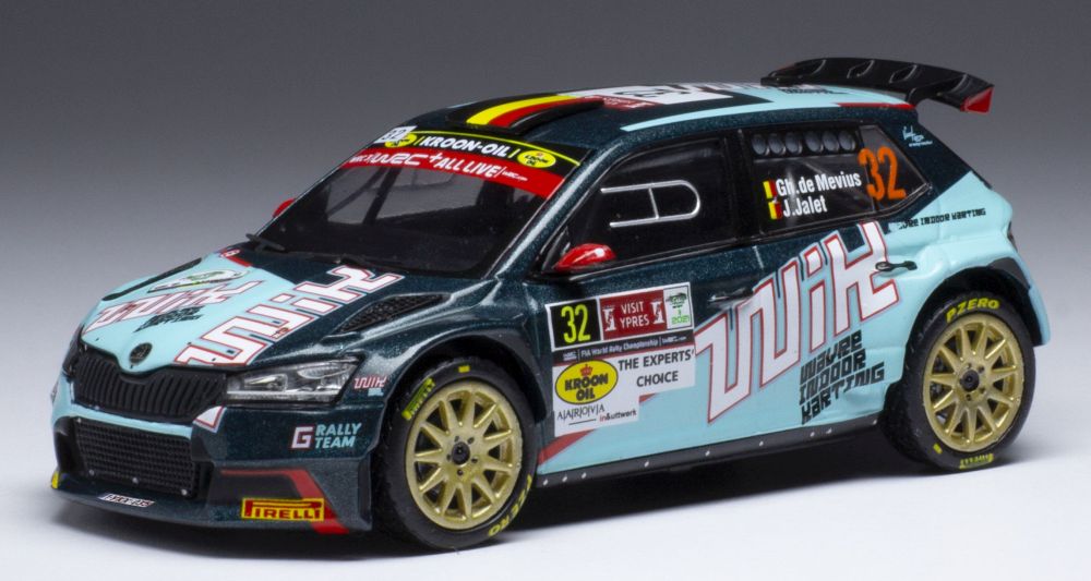 Available To Order – Skoda Fabia Rally 2 EVO #32 Rally Ypres 2021 G.de Mevius/J.Jalet 1:43 IXO Model (IXO RAM809)