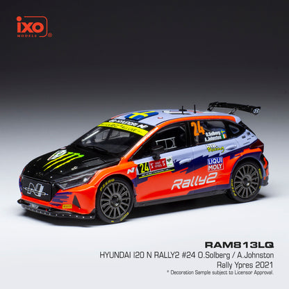 Available To Order – Hyundai i20 N Rally 2 #24 Rally Ypres 2021 O.Solberg/A.Johnston 1:43 IXO Model (IXO RAM813)