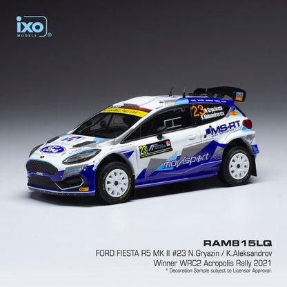 Available To Order – Ford Fiesta R5 MkII #23 MoviSport WRC2 Acropolis 2021 N.Gryazin/K.Aleksandrov 1:43 IXO Model (IXO RAM815)