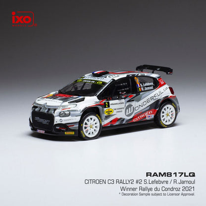 Available To Order – Citroen C3 Rally #2 Rallye du Condroz Huy 2021 S.Lefebvre/R.Jamoul 1:43 IXO Model (IXO RAM817)