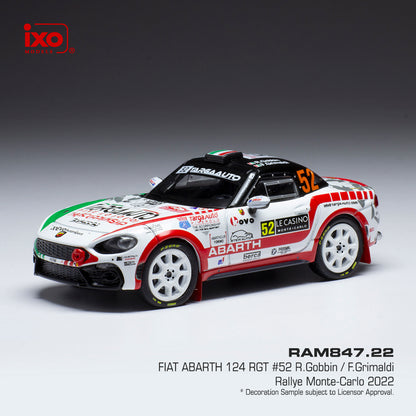 Available To Order – Fiat Abarth 124 RGT #52 WRC Monte Carlo 2022 R.Gobbin/F.Grimaldi 1:43 IXO Model (IXO RAM847)