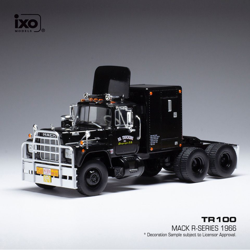 Available To Order – Mack R-Series Black 1966 w/Rear Cabin 1:43 IXO Model (IXO TR100)