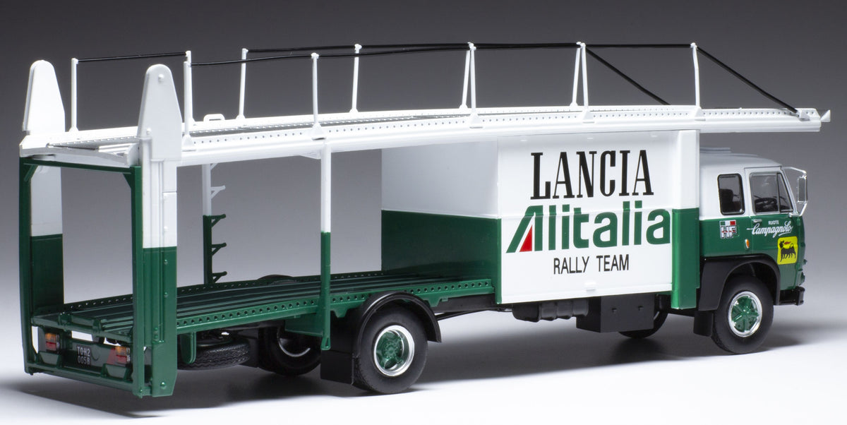 Available To Order – Fiat 673 Racing Transporter Green/White Lancia Alitalia Racing Team 1976 1:43 IXO Model (IXO TRU038)