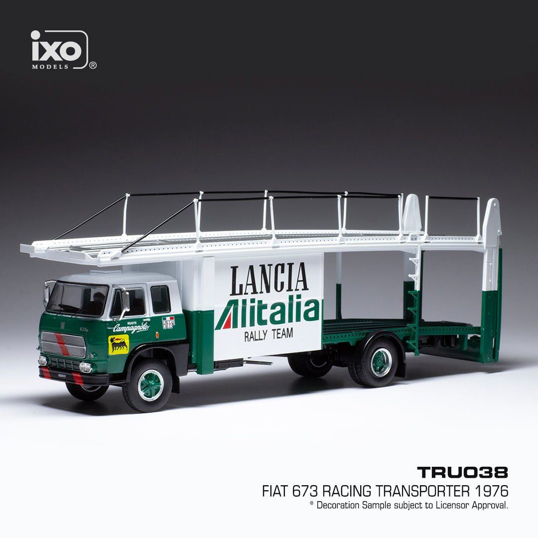 Available To Order – Fiat 673 Racing Transporter Green/White Lancia Alitalia Racing Team 1976 1:43 IXO Model (IXO TRU038)