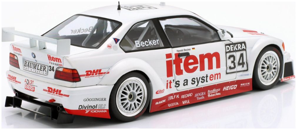 Available To Order – BMW 325i Coupe E36 DTM #34 DTM 1994 Harald Becker 1:18 IXO Model (IXO W1800702)