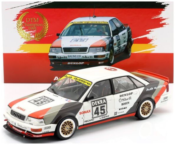 Available To Order – Audi V8 Quattro #45 DTM Champion 1991 Frank Biela **Collectors box** 1:18 IXO Model (IXO W1801508C)
