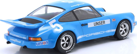 Available To Order – Porsche 911 Carrera 3.0 RSR Blue #5 Bobby Unser IROC 3rd Daytona 1974 1:18 IXO Model (IXO W18016003)