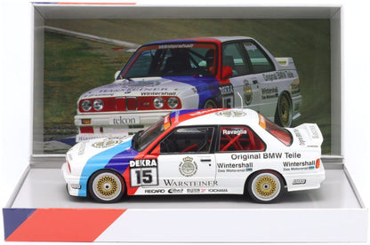 Available To Order – BMW M3 (E30) #15 DTM Champion 1989 Roberto Ravaglia 1:18 IXO Model (IXO W18038002C)