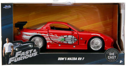 Mazda RX-7 FD3S-Wide Body Glossy Red w/J Hook Window FF 1993 1:32 Jada Model (view 2)