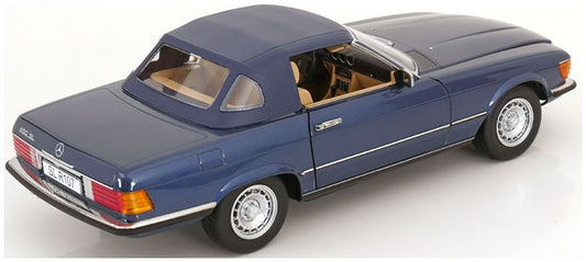 Available To Order – Mercedes 450 SL R107 EU-Version Blue Metallic 1985 1:12 (KKS DC120183)