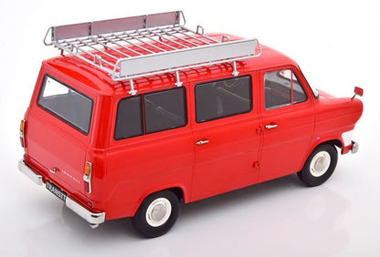 Available To Order – Ford Transit Bus 1965 with Roof Rack Red 1:18 (KKS DC180465)