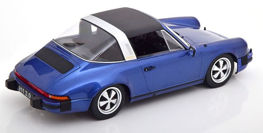 Available To Order – Porsche 911 Carrera 3.0 Targa 1977 Blue Metallic w/Removable Targa Roof 1:18 (KKS DC180681)